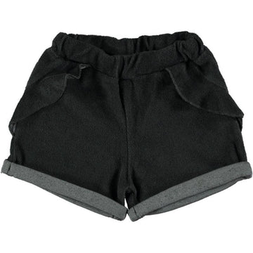 Shorts bambina in spugna di cotone - antracite