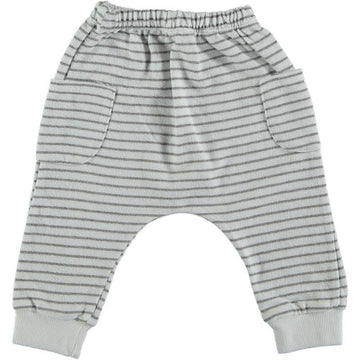 Pantalone bambino in cotone biologico - stripes grigio