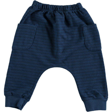 Pantalone bambino in cotone biologico - blu a righine