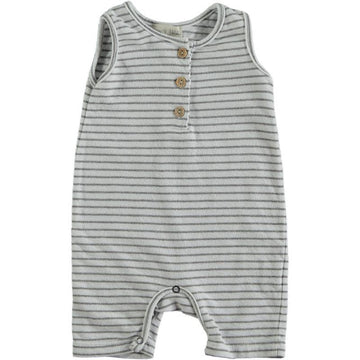 Pagliaccetto neonati in cotone biologico - righine grigio