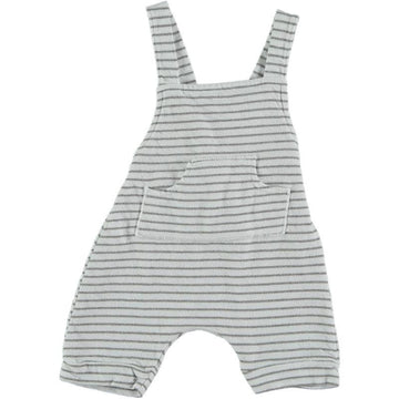 Salopette corta bambino in cotone biologico - righine grigio