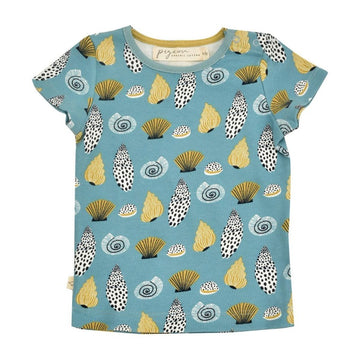 T-shirt manica corta in cotone organico - conchiglie