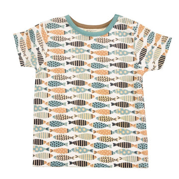 T-shirt manica corta in cotone organico - pesci