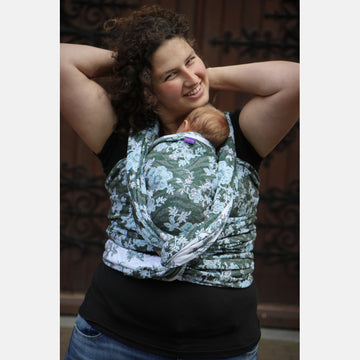 Fascia portabebè rigida in cotone e seta - Anemone Trinity Pine