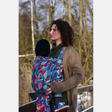 Fascia portabebè rigida in cotone e modal - Red Green Blue