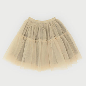 Gonna tulle con sottoveste a righine beige lurex - Zhoe & Tobiah